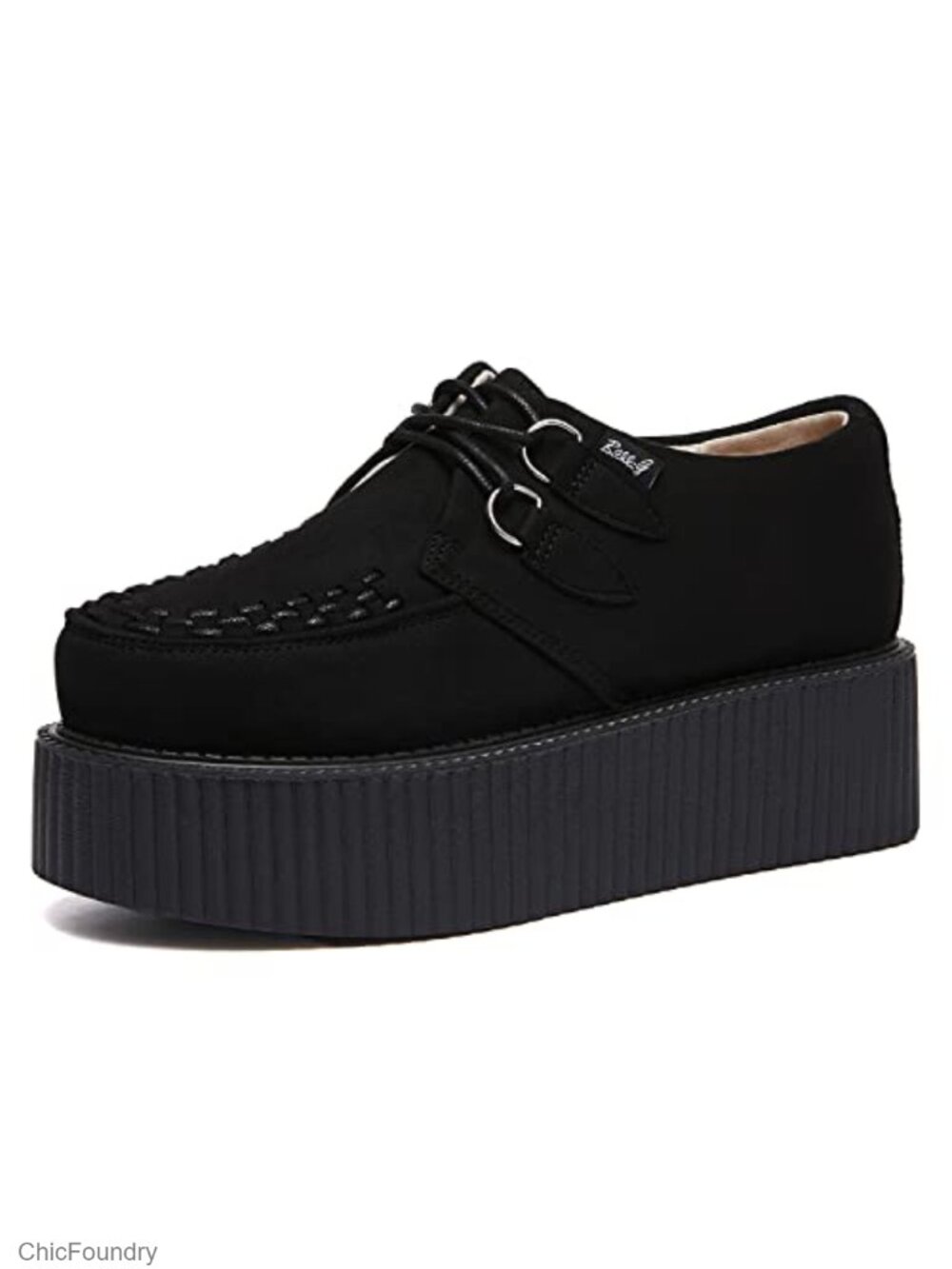 Suede Lace Up Platform Creeper Shoes for Women - Punk Flatforms